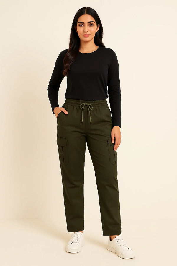 Miltry Green Cargo Trouser For Women